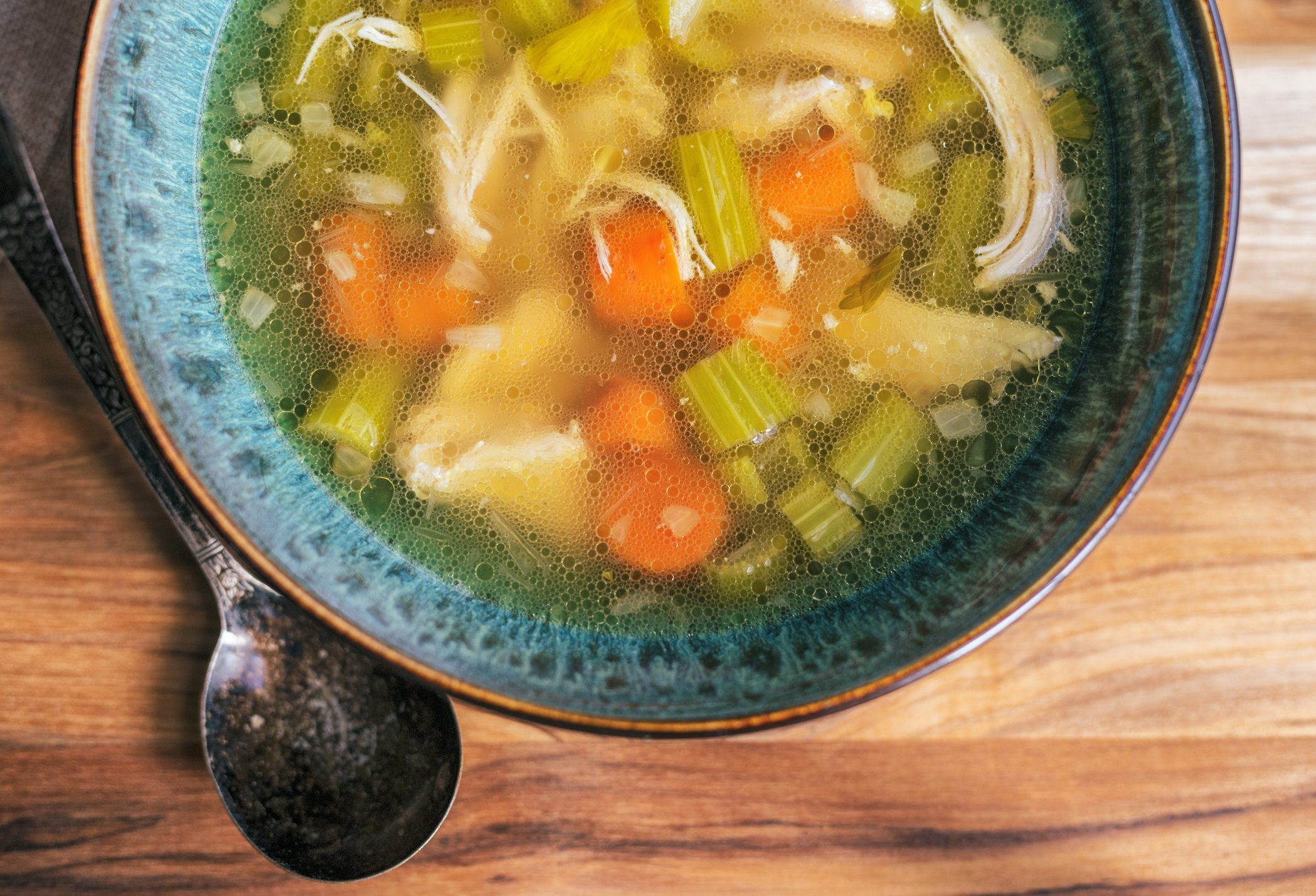 bowl of chicken soup for common cold