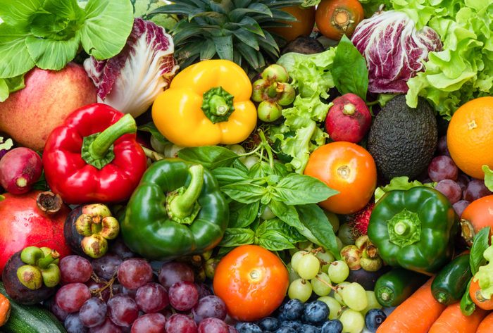 assortment of colorful fruits and vegetables