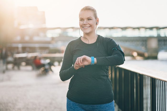 smiling woman working out