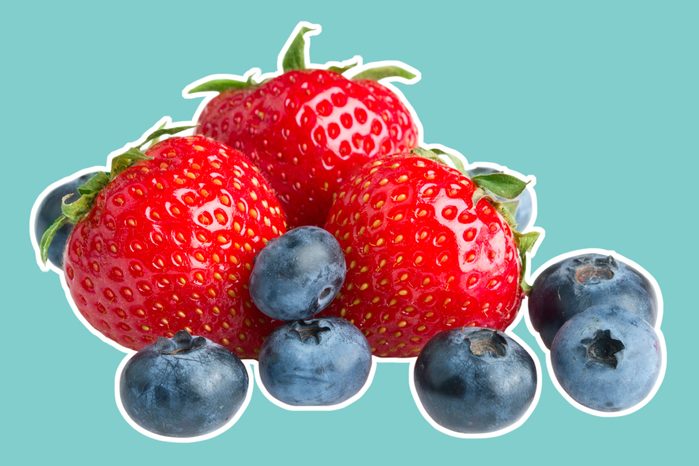 strawberries and blueberries