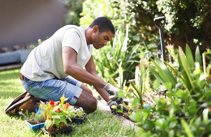 man gardening