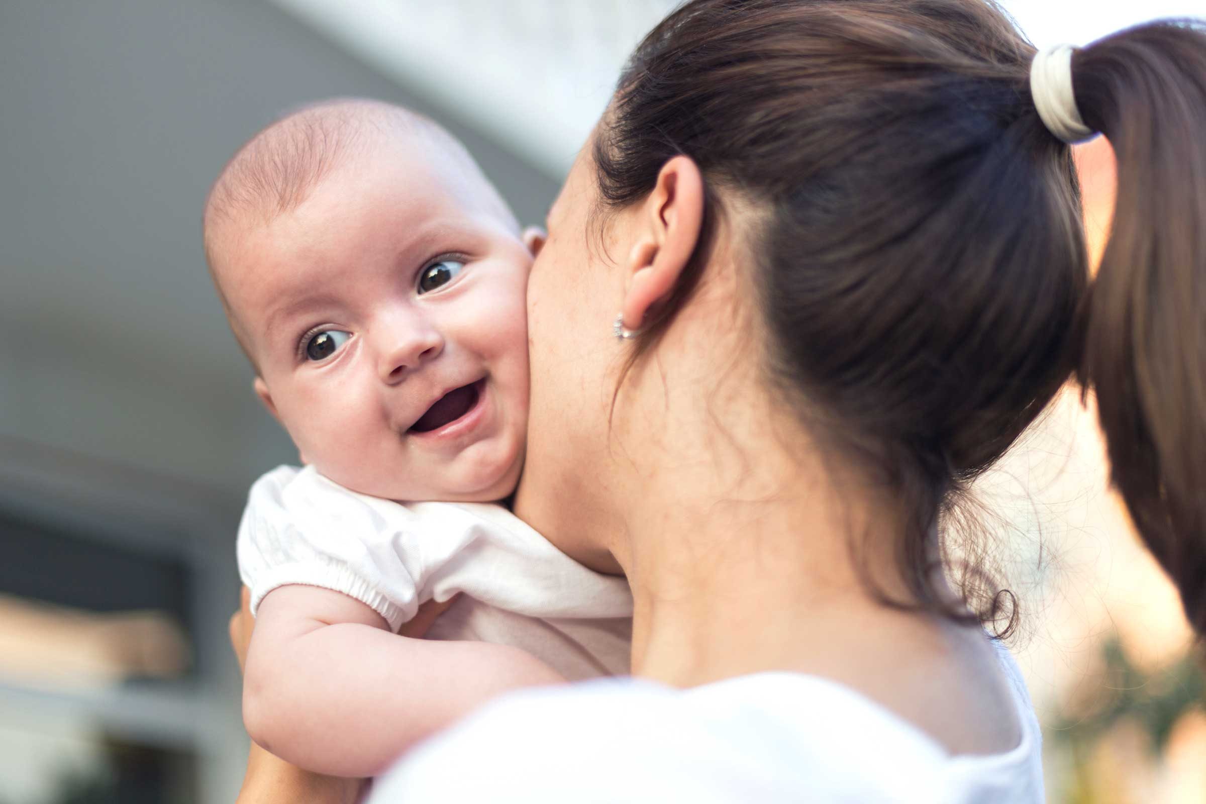 woman holding a baby