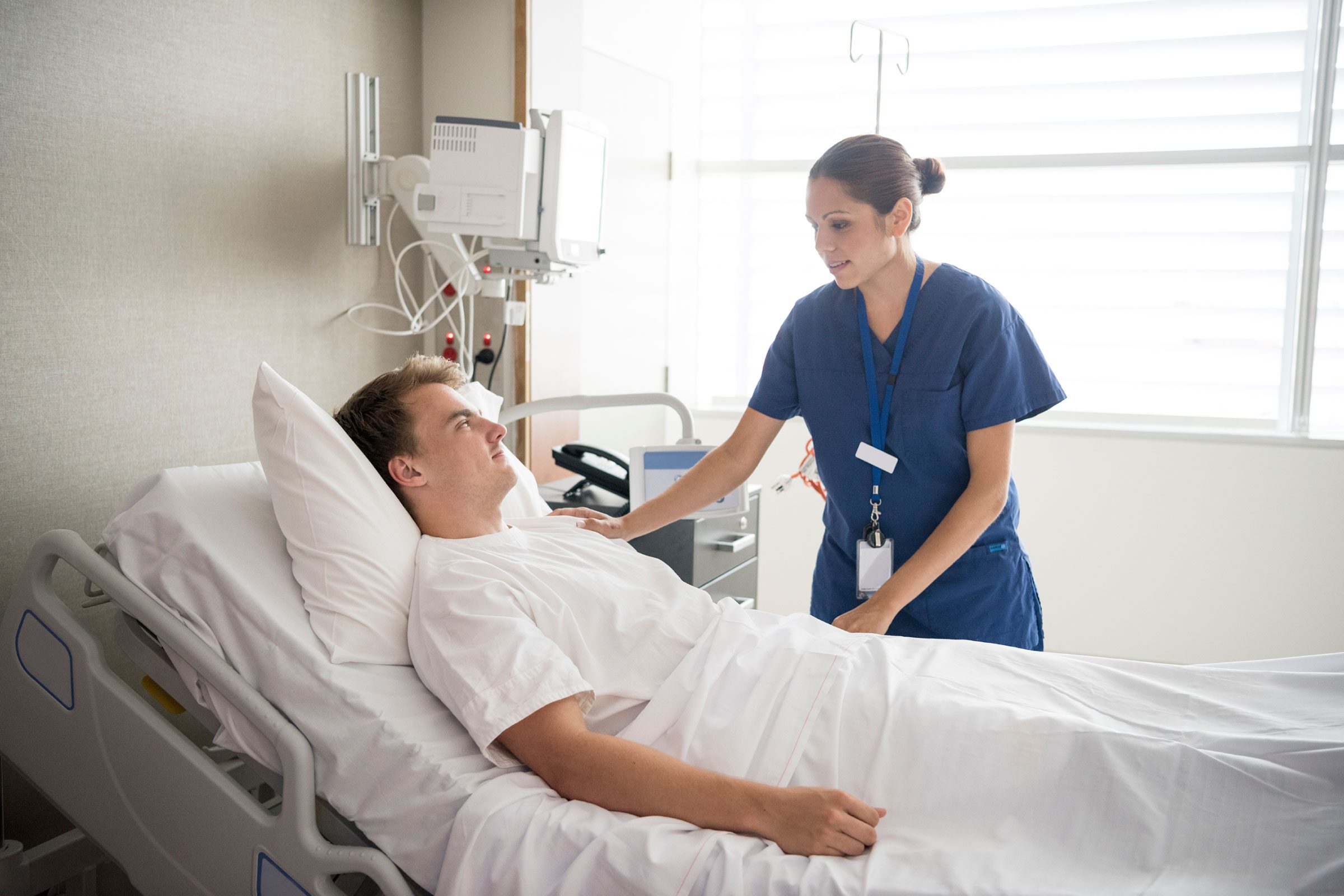 patient in hospital bed