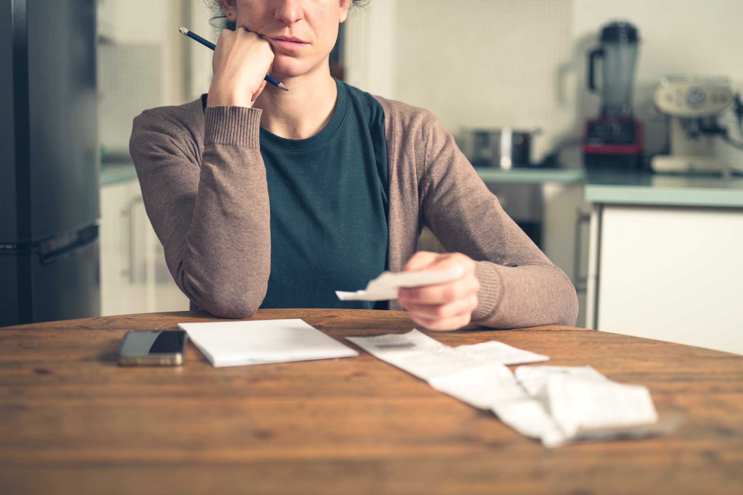 woman doing bills