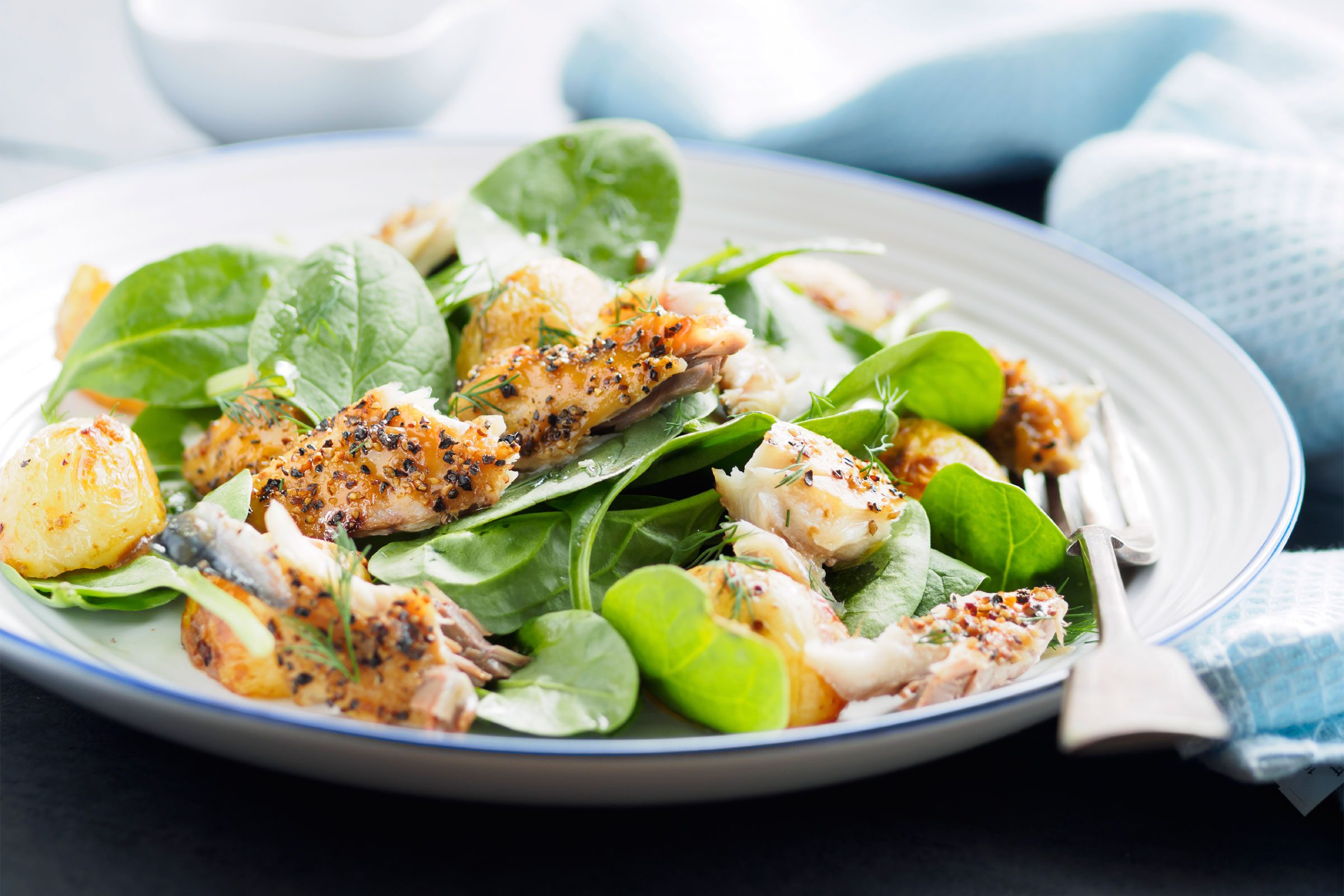 spinach salad with fish