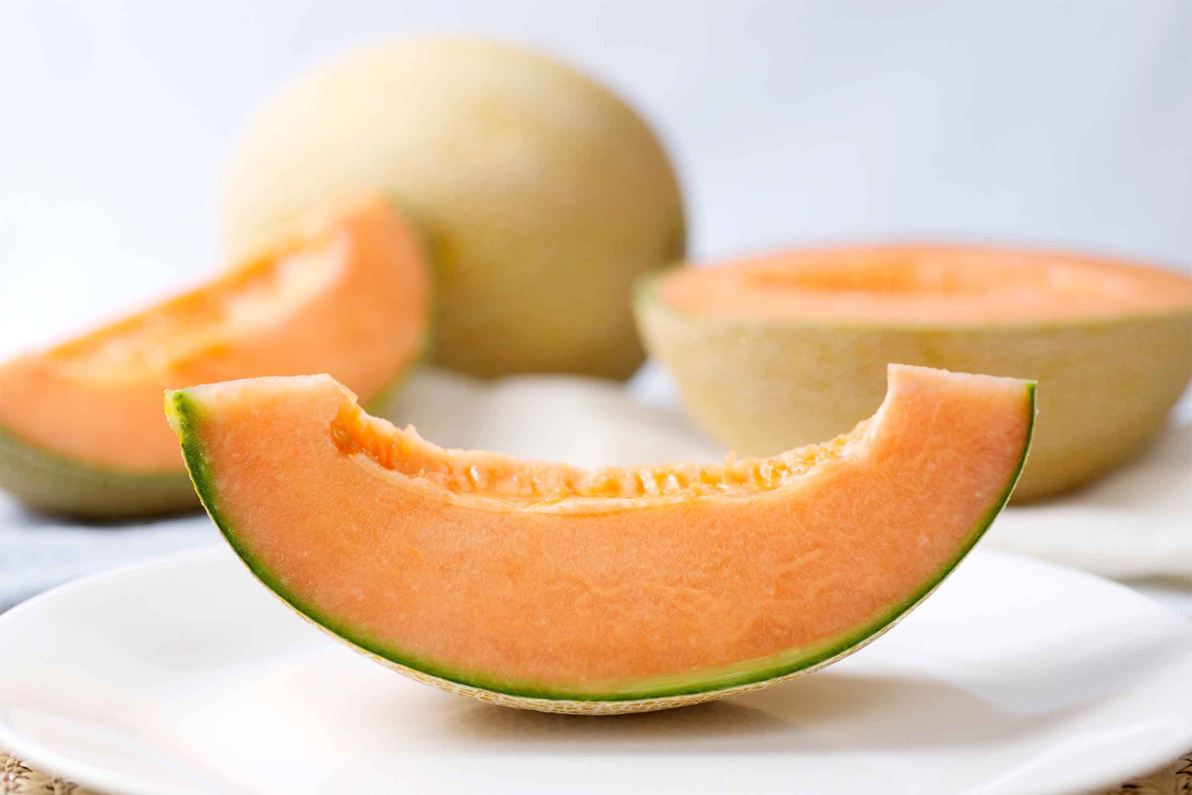 Slices of cantaloupe. 