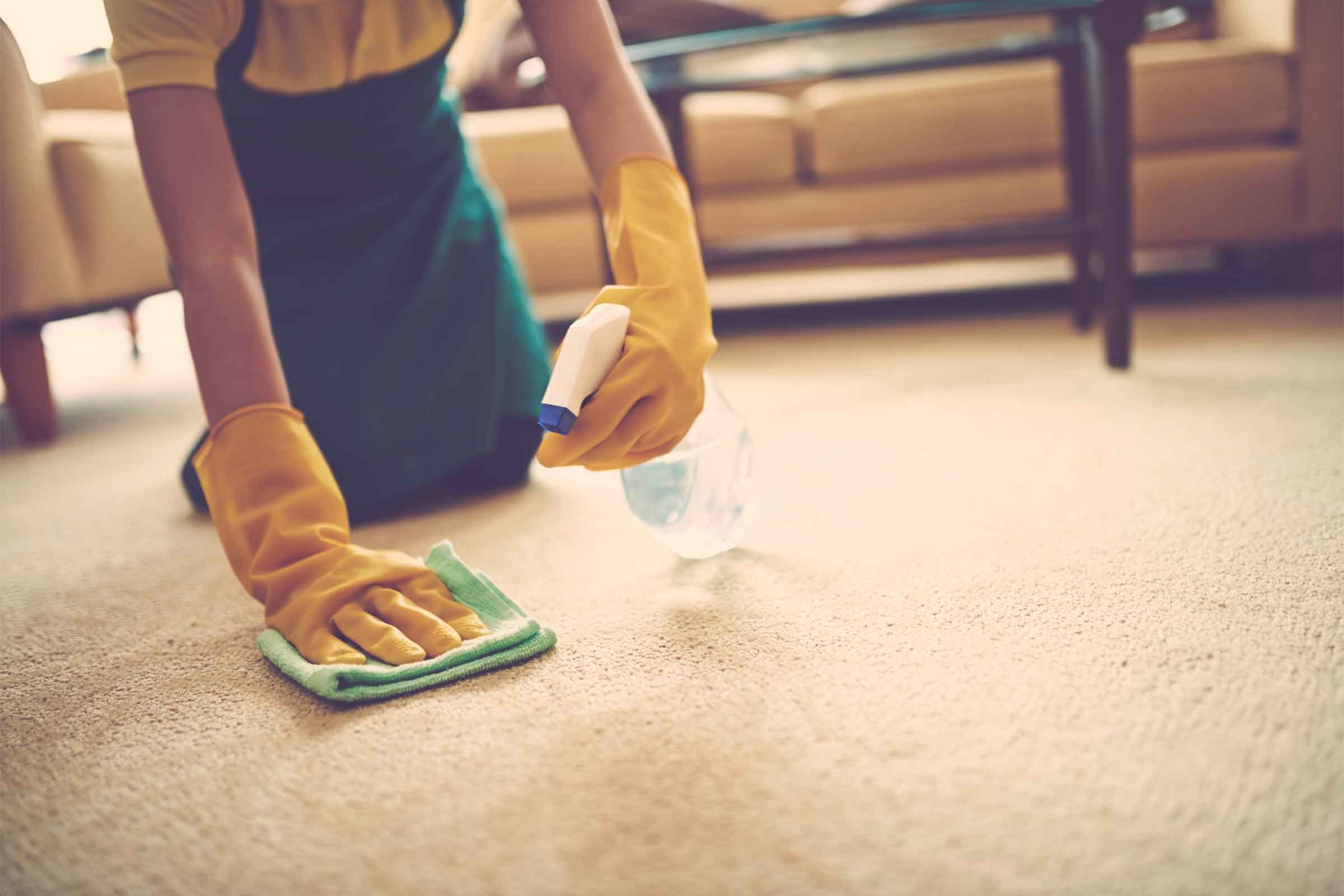 person cleaning floor