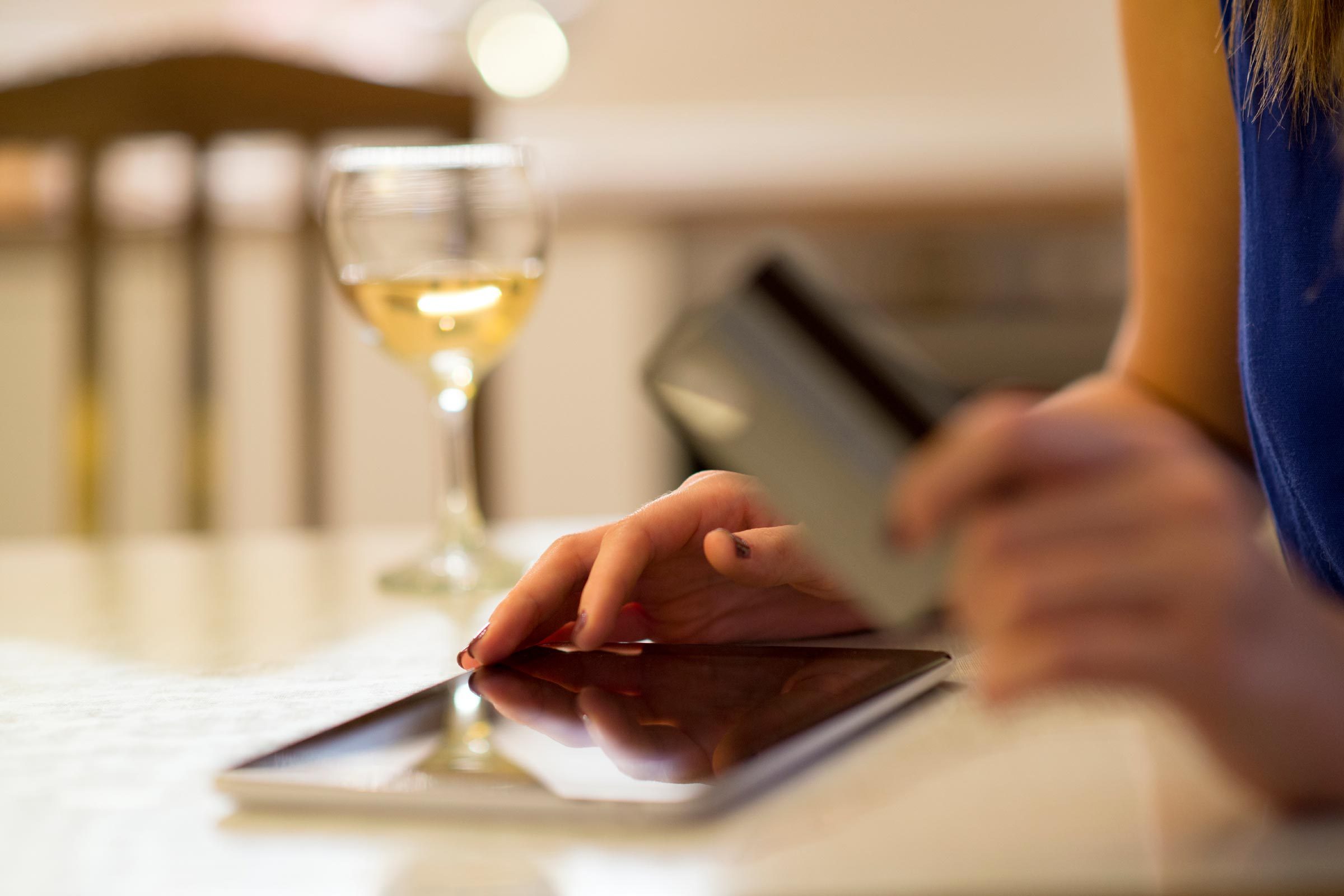 Woman with credit card and phone