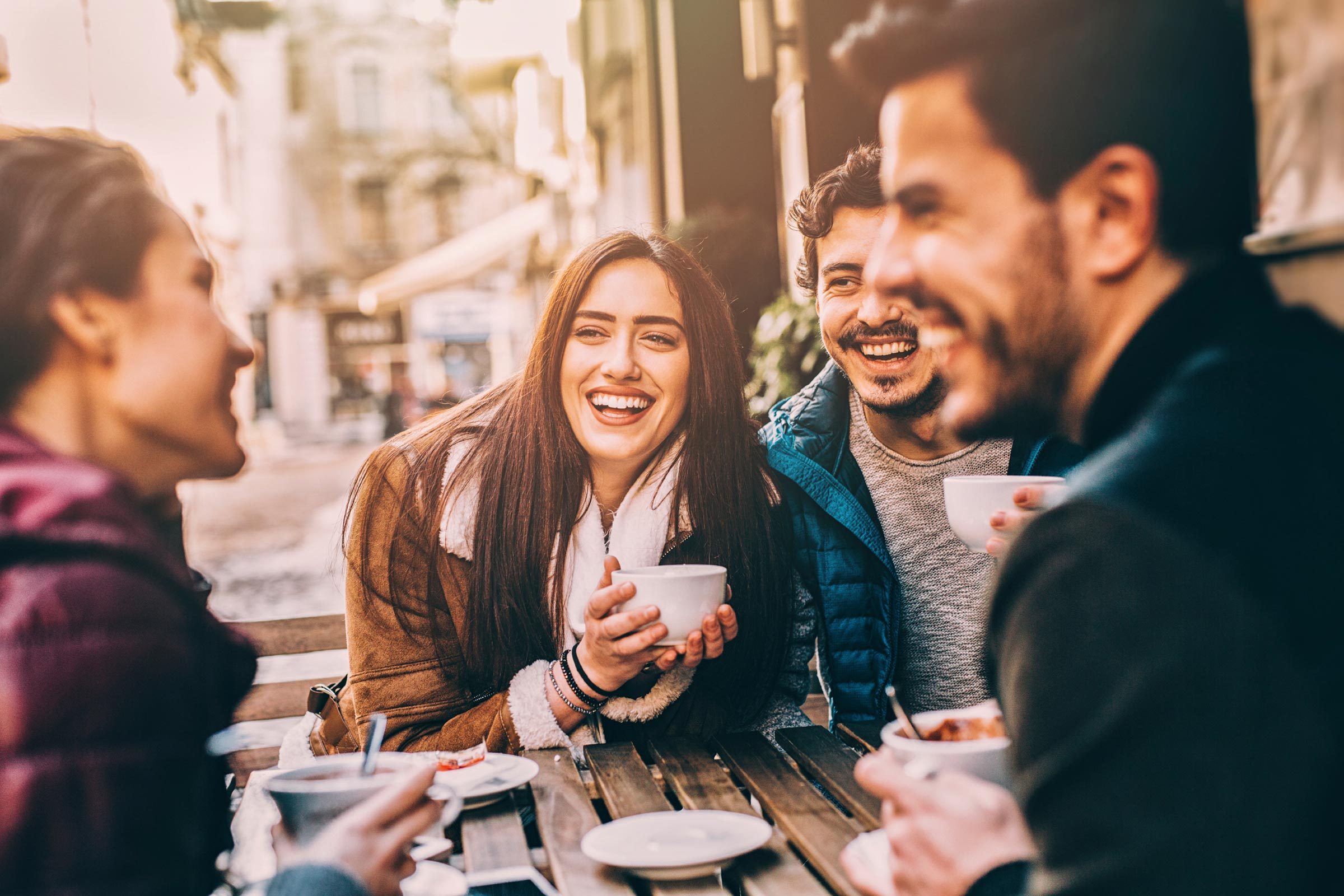 Friends drinking coffee