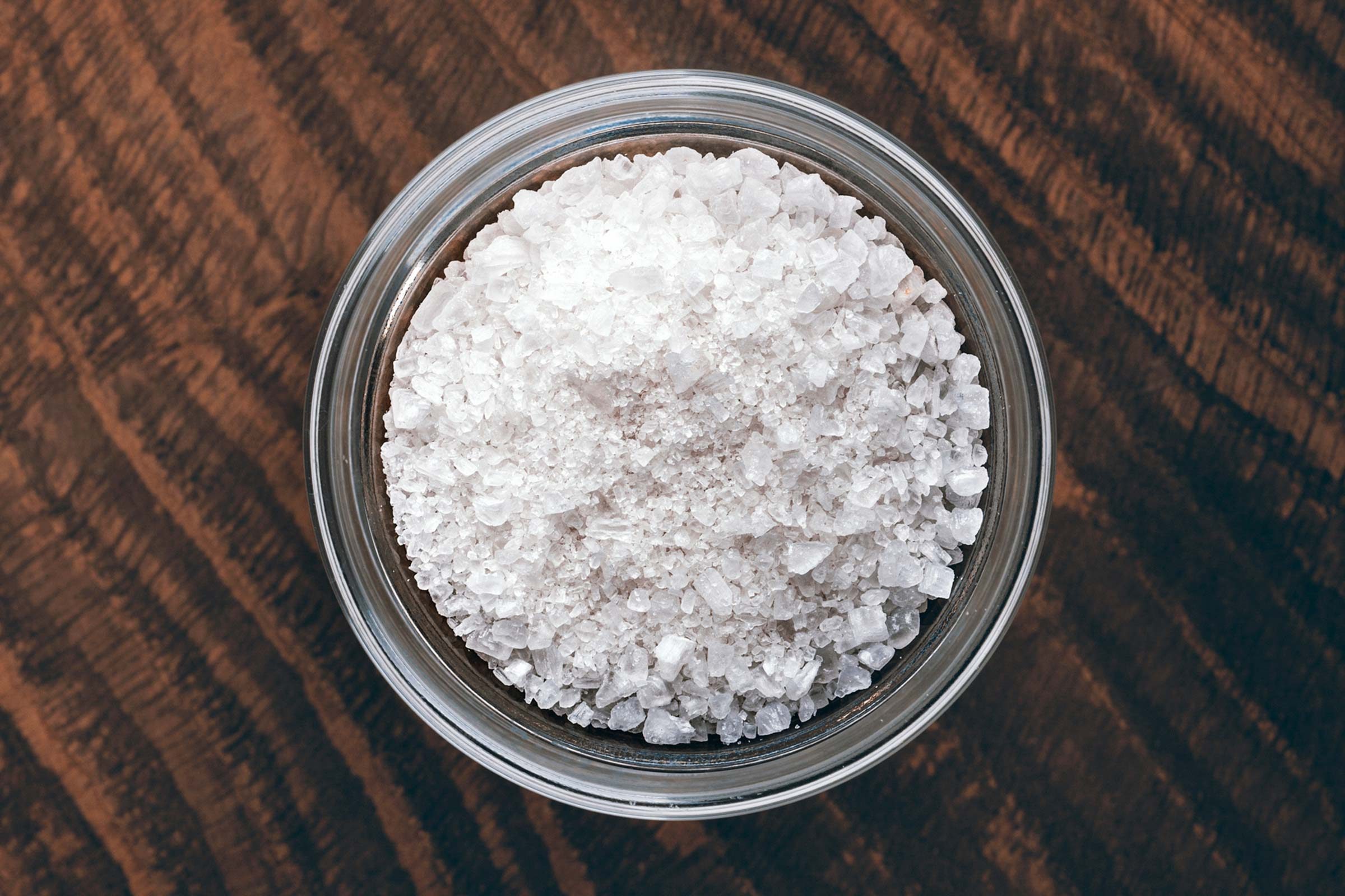 glass bowl with white salt