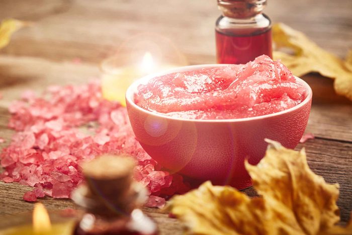 bowl of red exfoliator