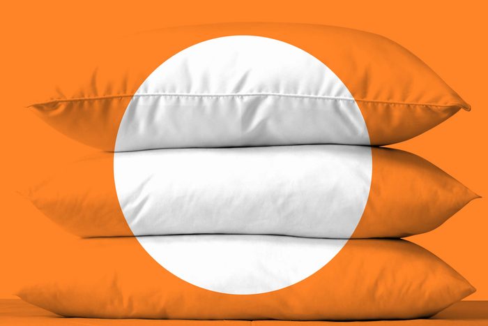 three stacked pillows