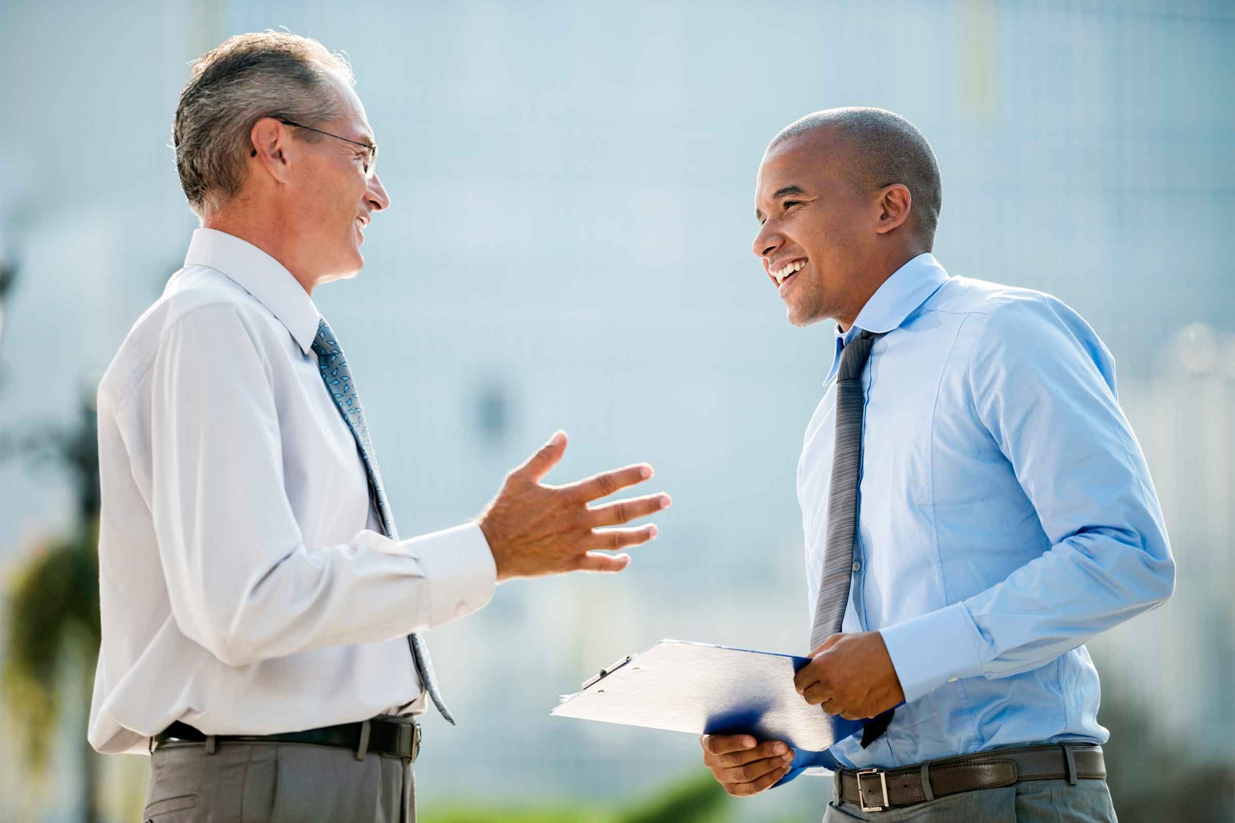 businessmen talking