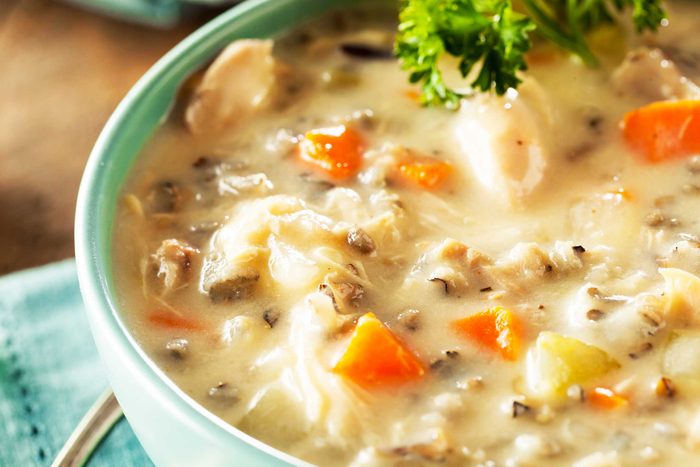 Bowl of chicken soup.