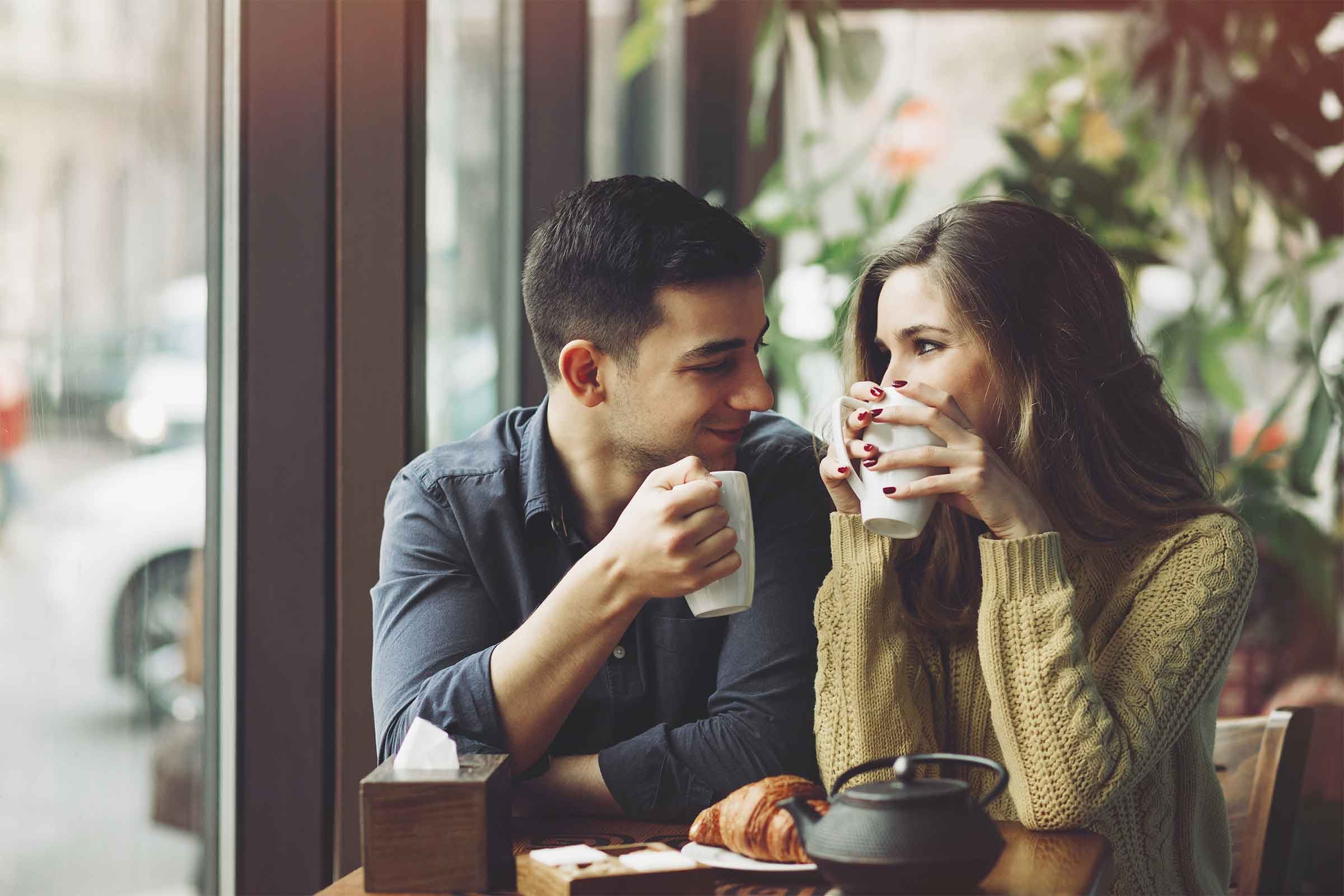 Couple having coffee