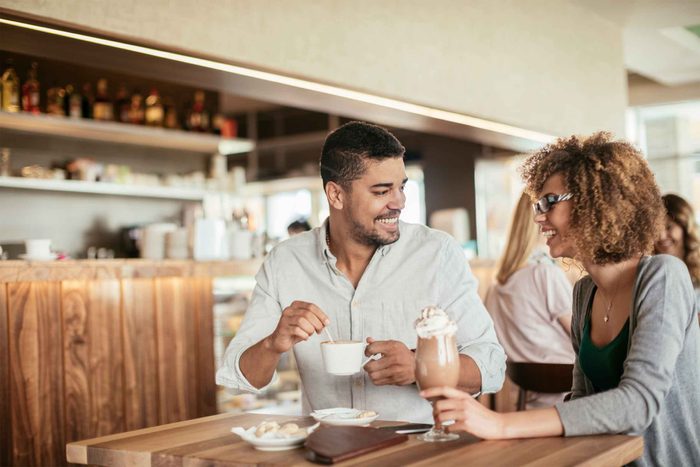 friends in lively conversation