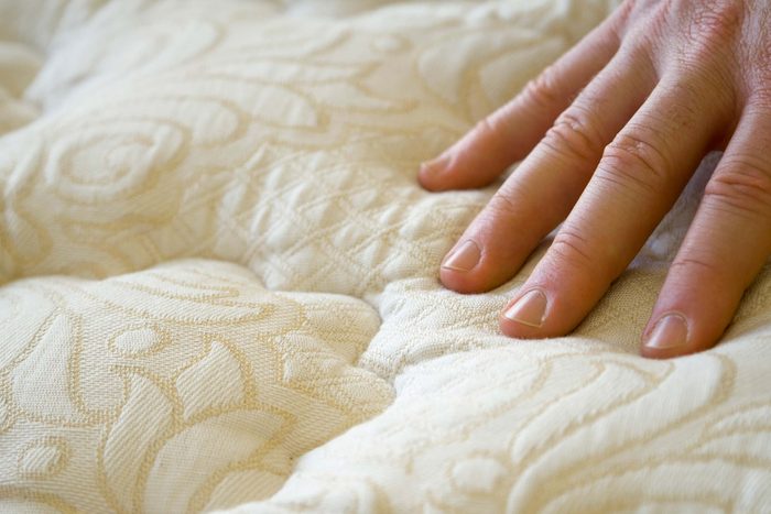 Closeup of a mattress.