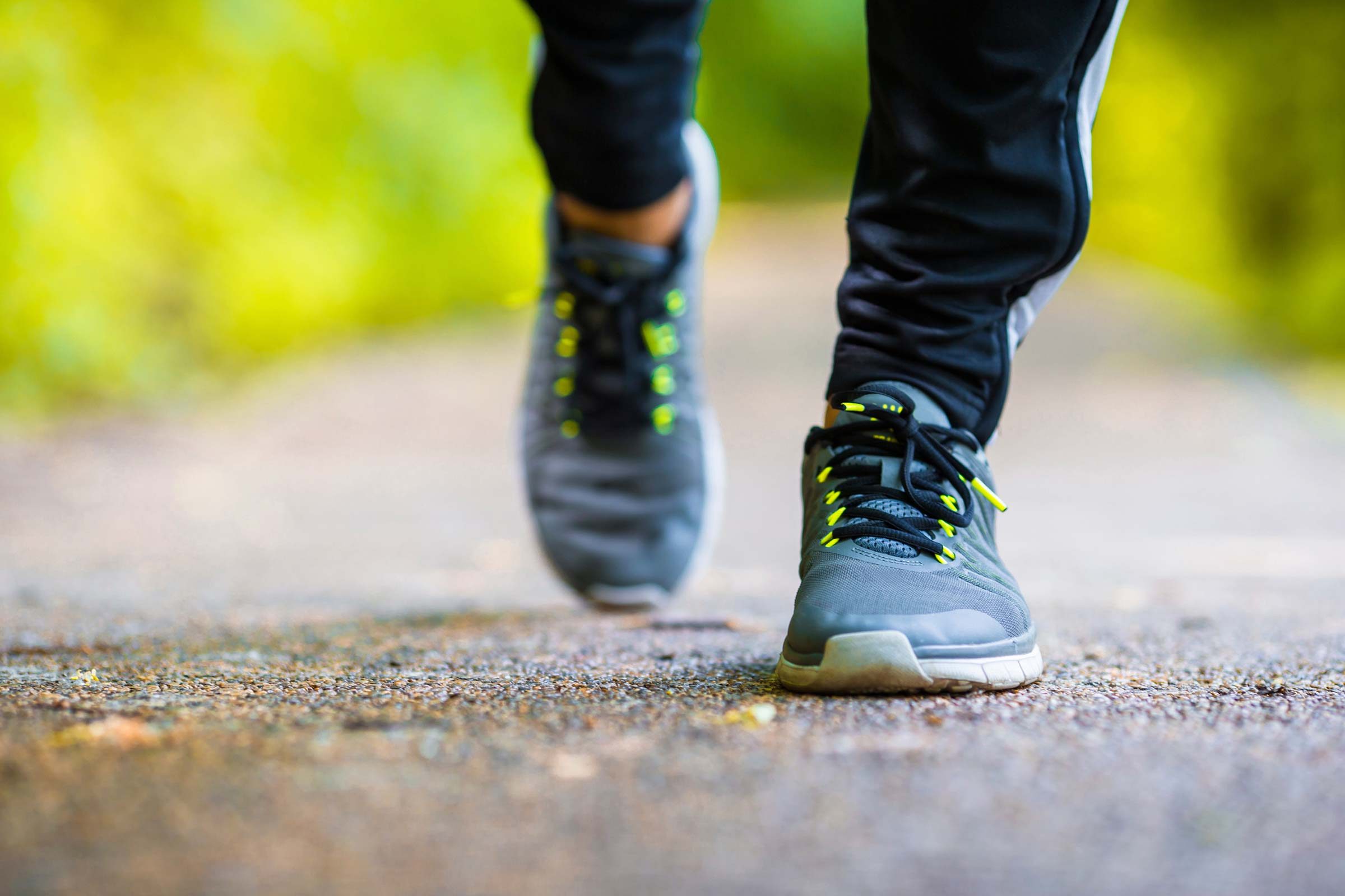 feet walking on path