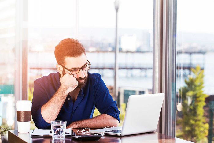 man working on a computer