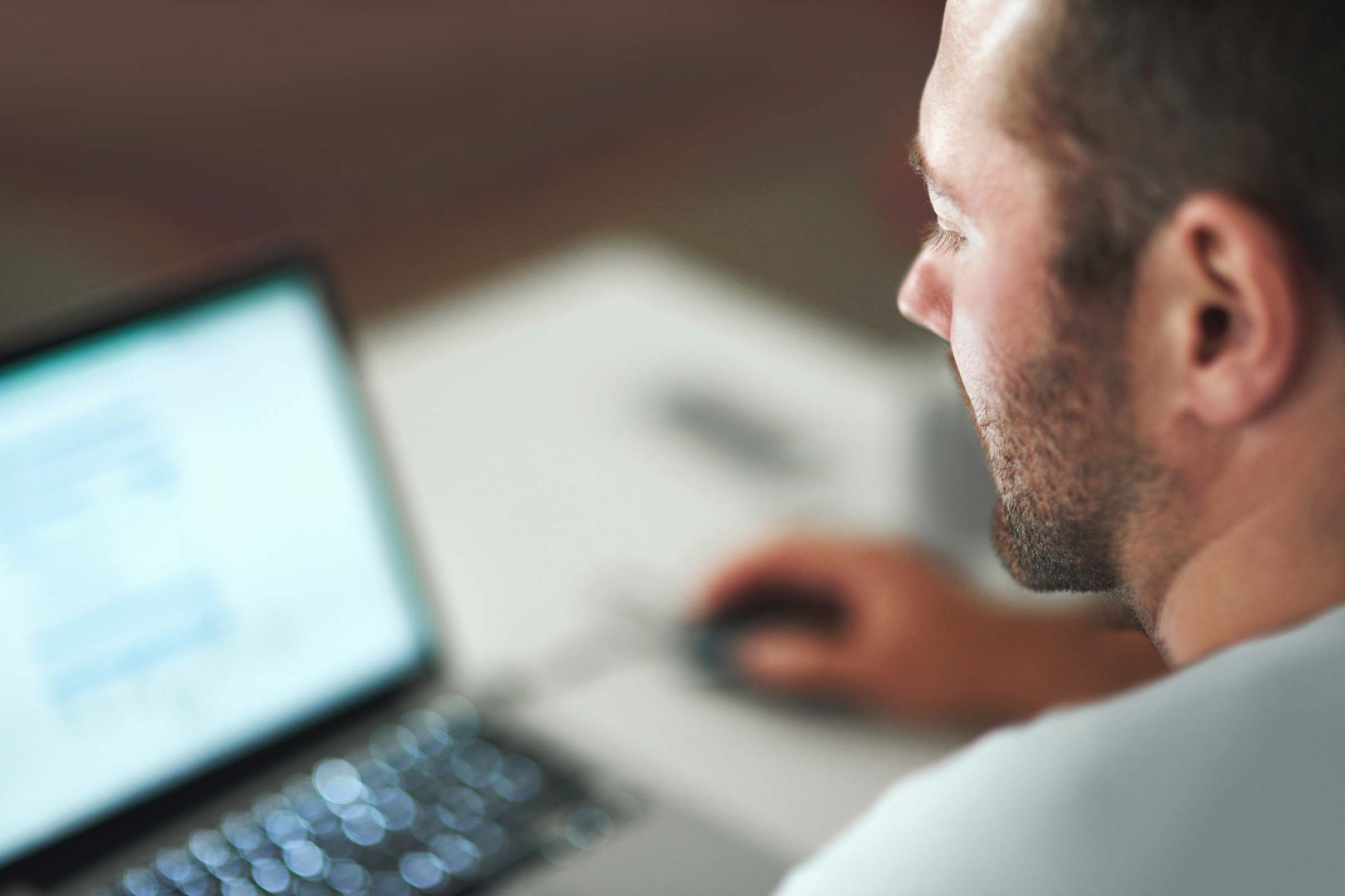 man at computer