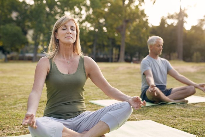 couple meditating together