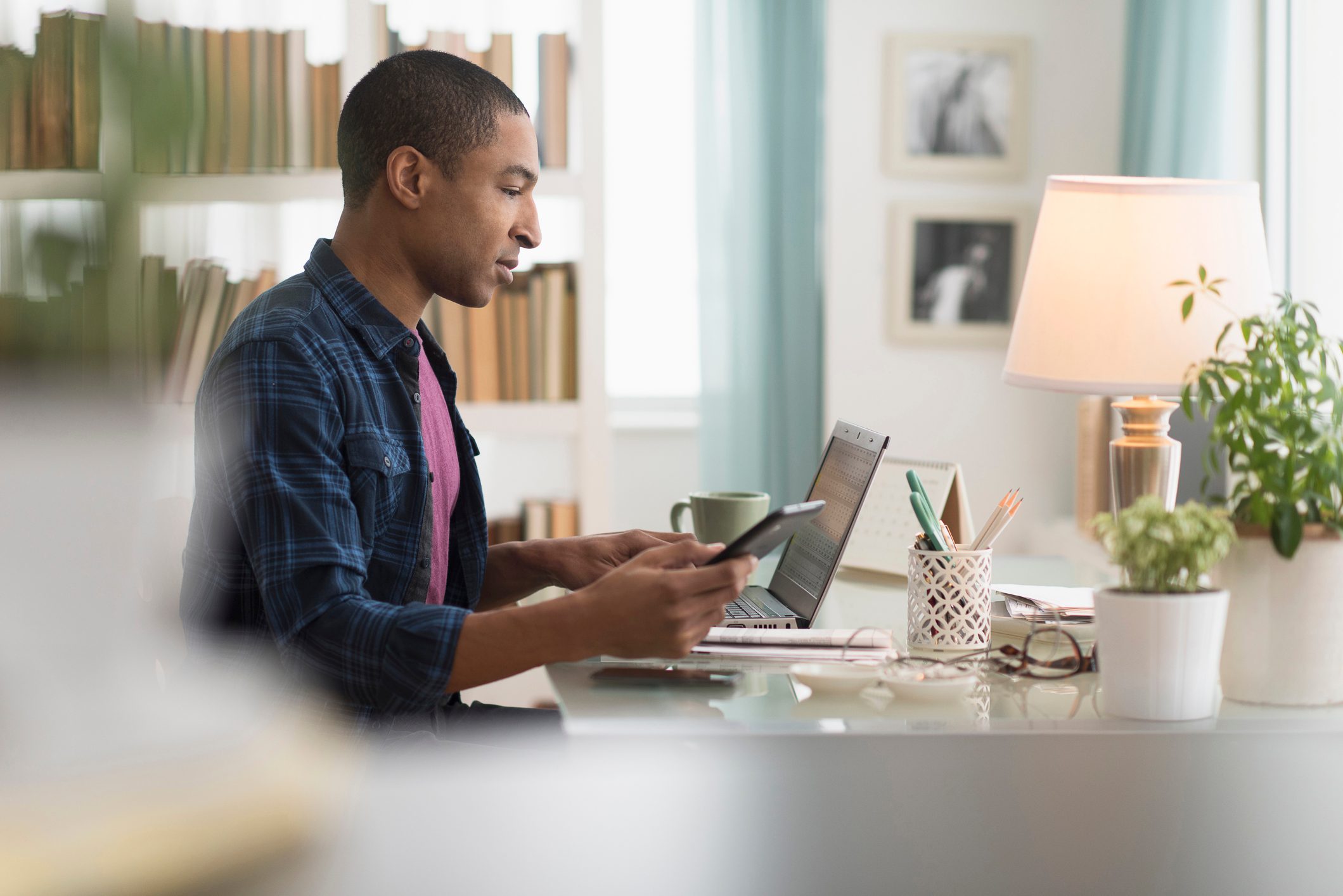 businessman working at home