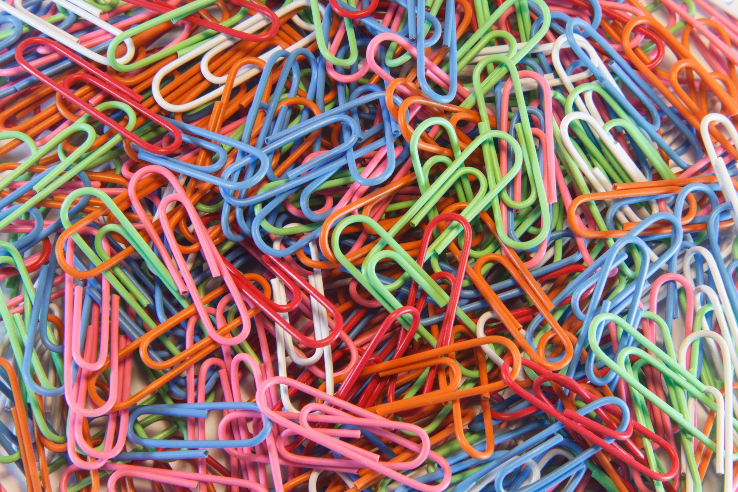 colorful paper clips