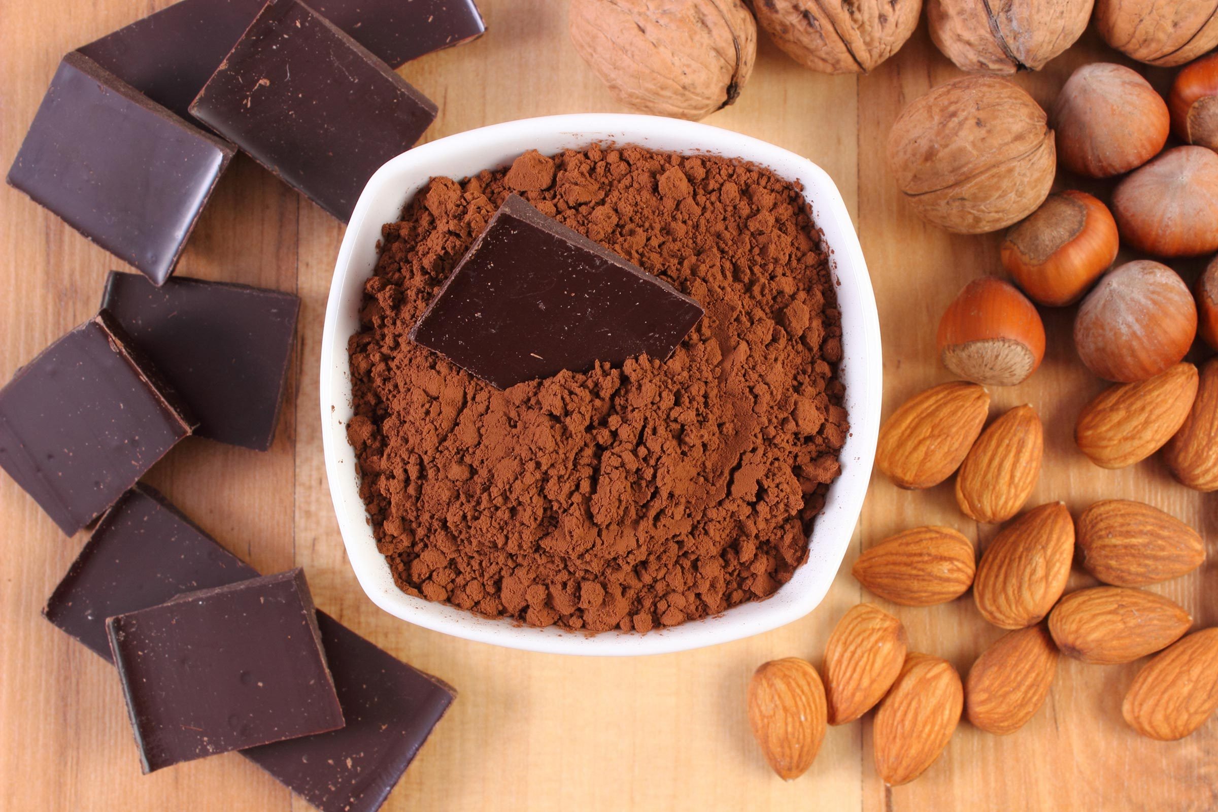 Chocolate and nuts.