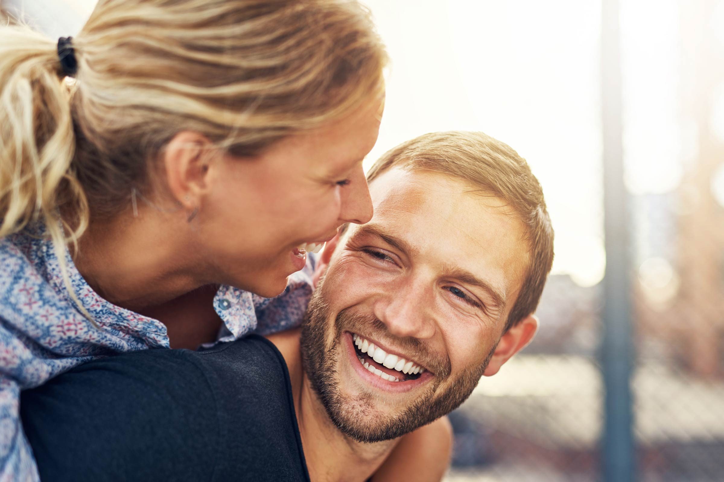 happy couple laughing