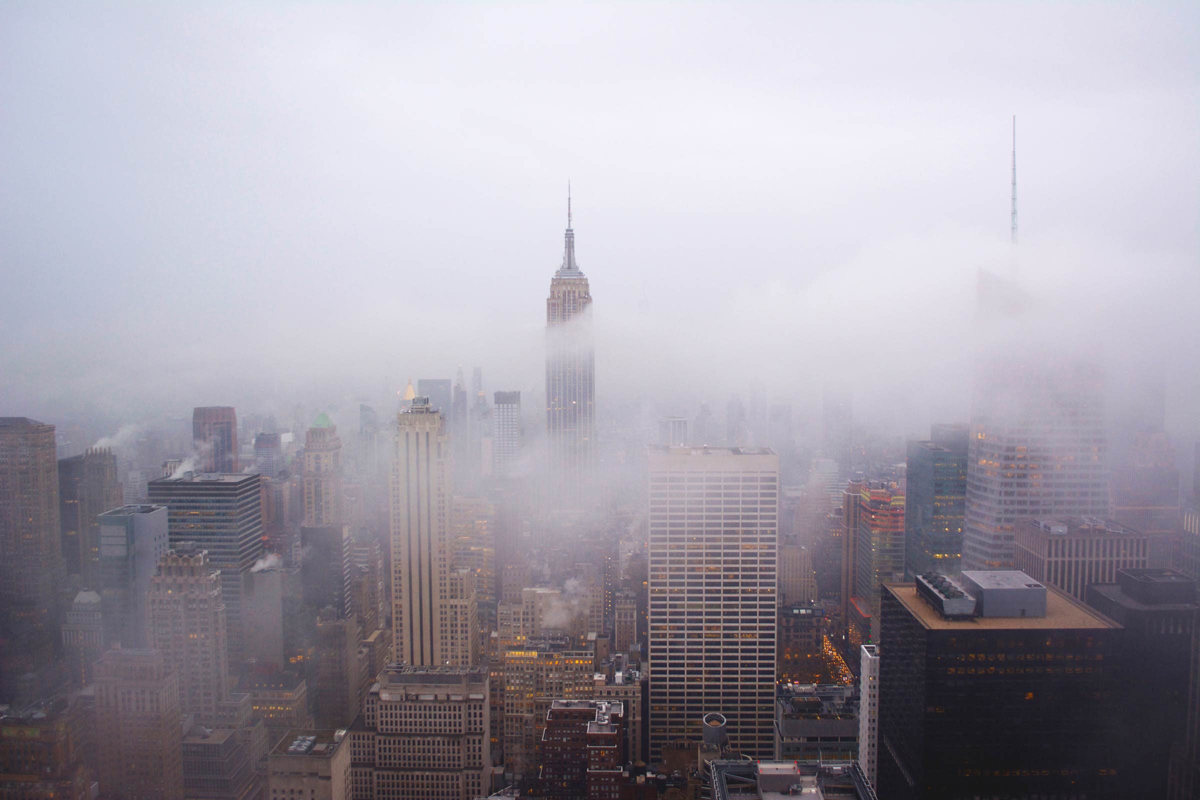 wintry New York skyline