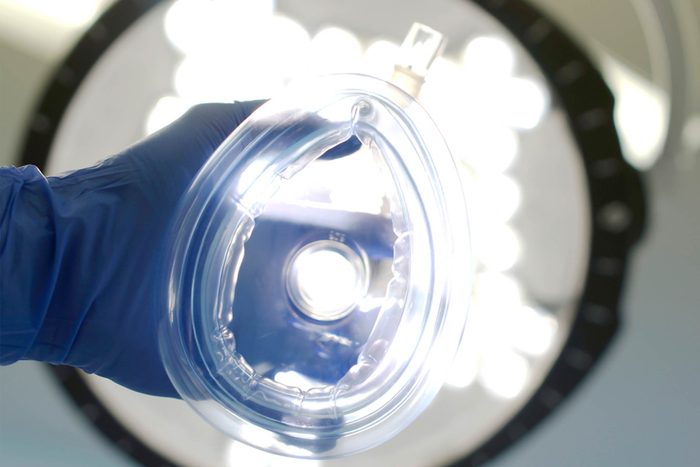 anesthesia mask in operating room