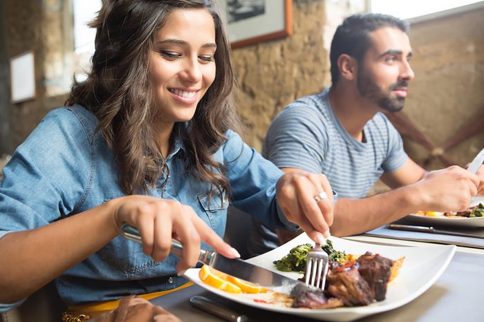 couple eating dinner