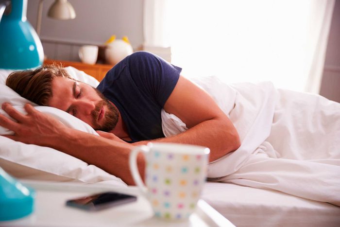 man with beard sleeping