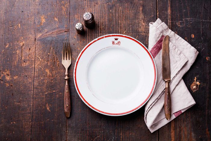 empty plate on table