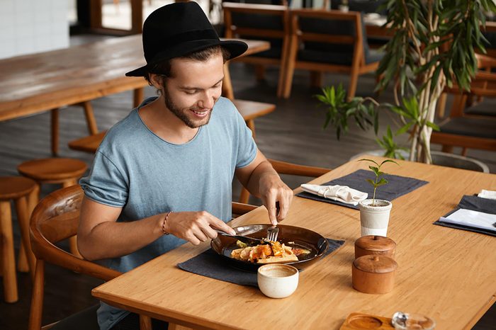 man eating meal