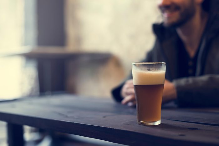 glass of beer on table