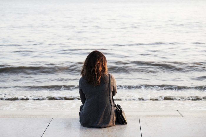 woman watching the ocean