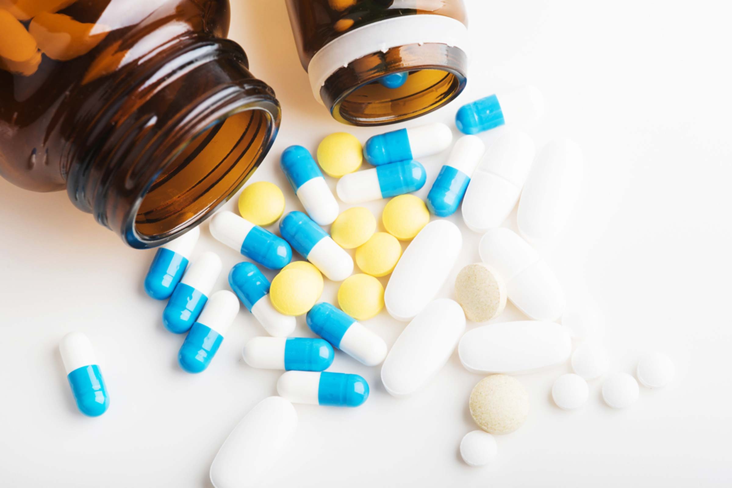 bottles with medication