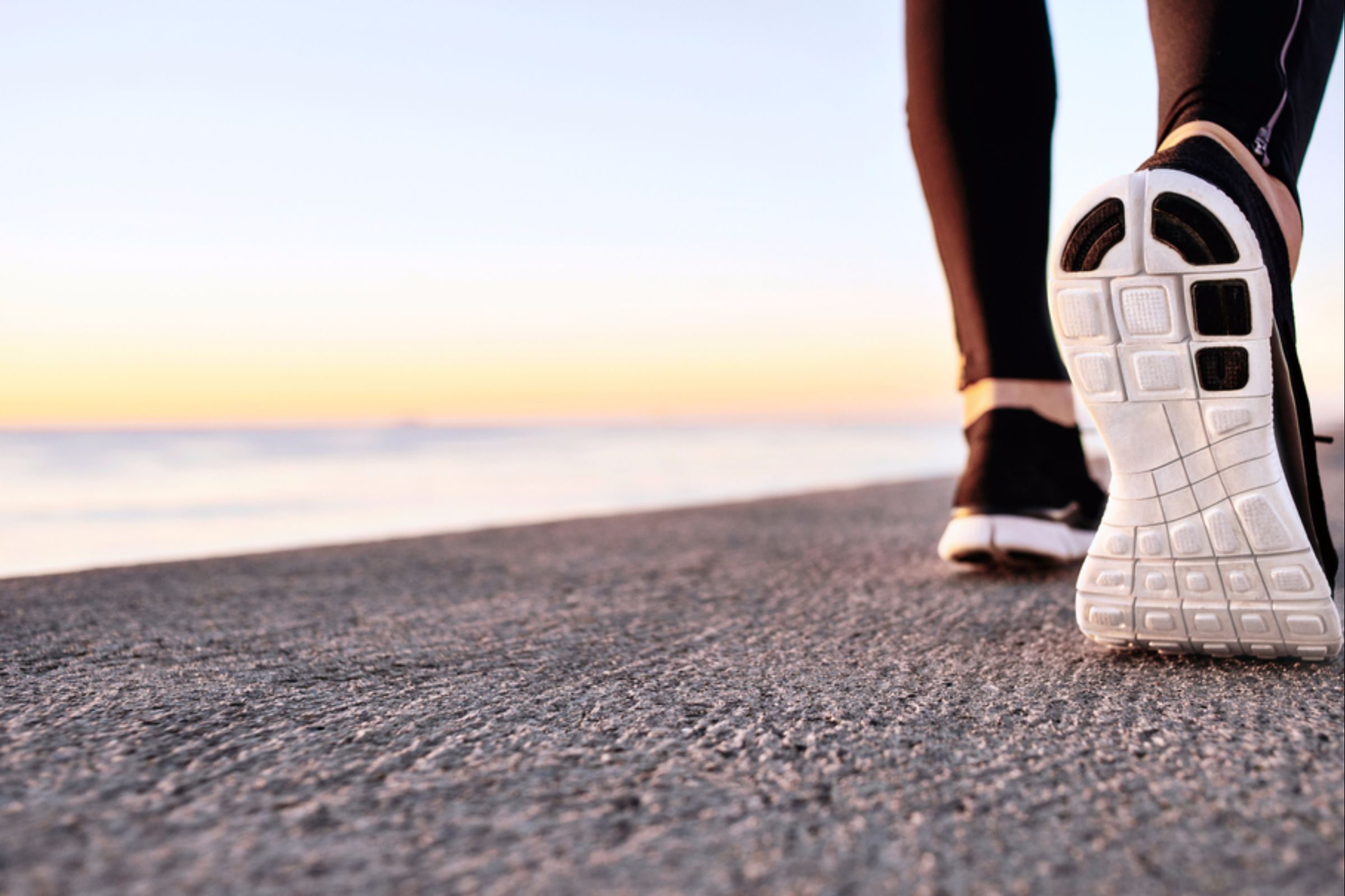 closeup of sneakers on pavement