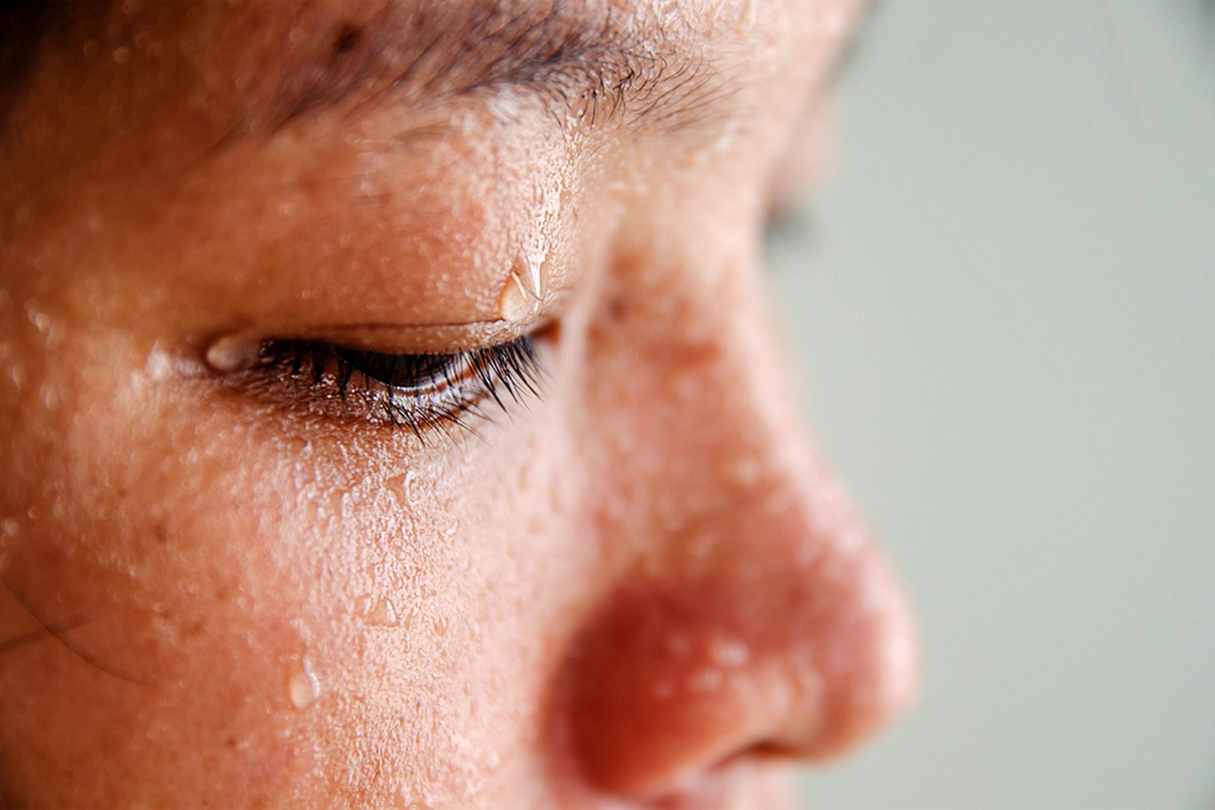 sweaty kid, closeup of face