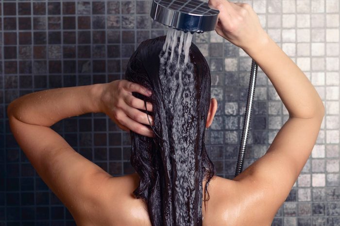 woman washing hair