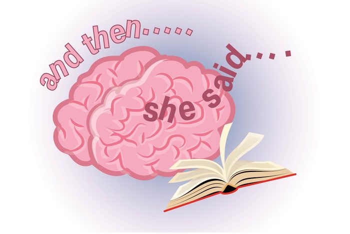 Graphic of human brain with open book