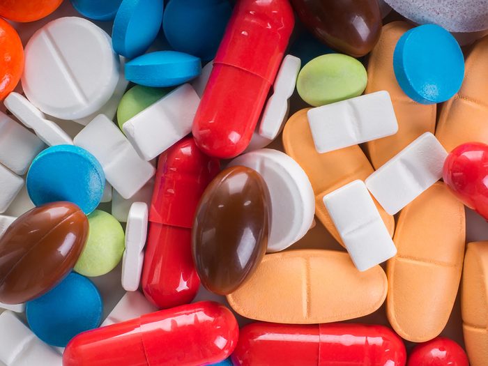 many different vitamins all in a jumble