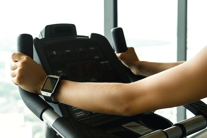 person on an exercise machine