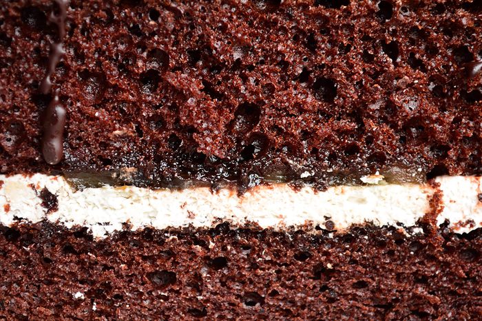 chocolate cake with white filling
