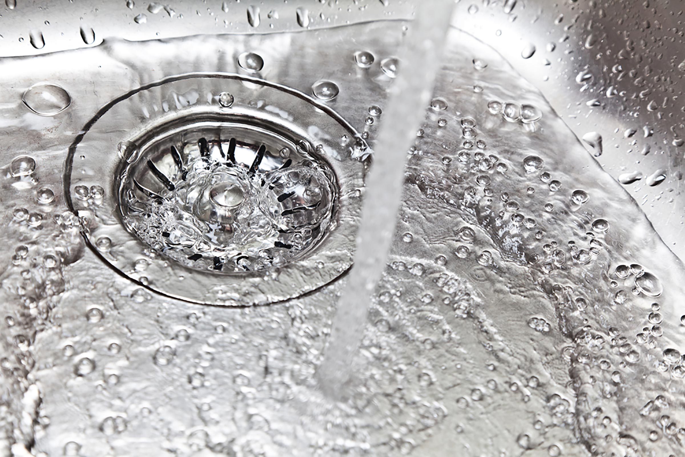 water running into a sink