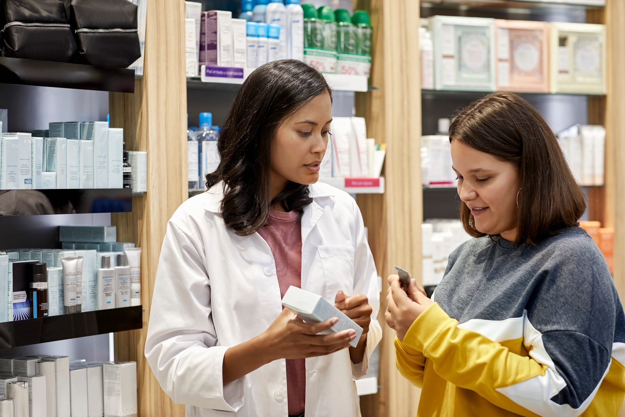 woman shopping for skin care products