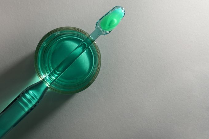 toothpaste and mouthwash