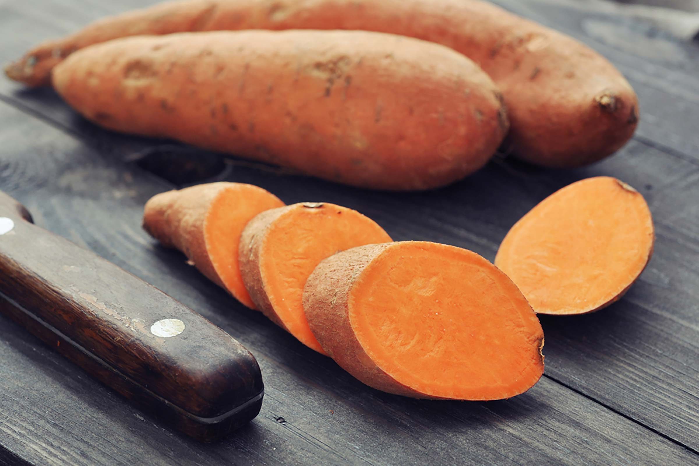 Sliced sweet potato