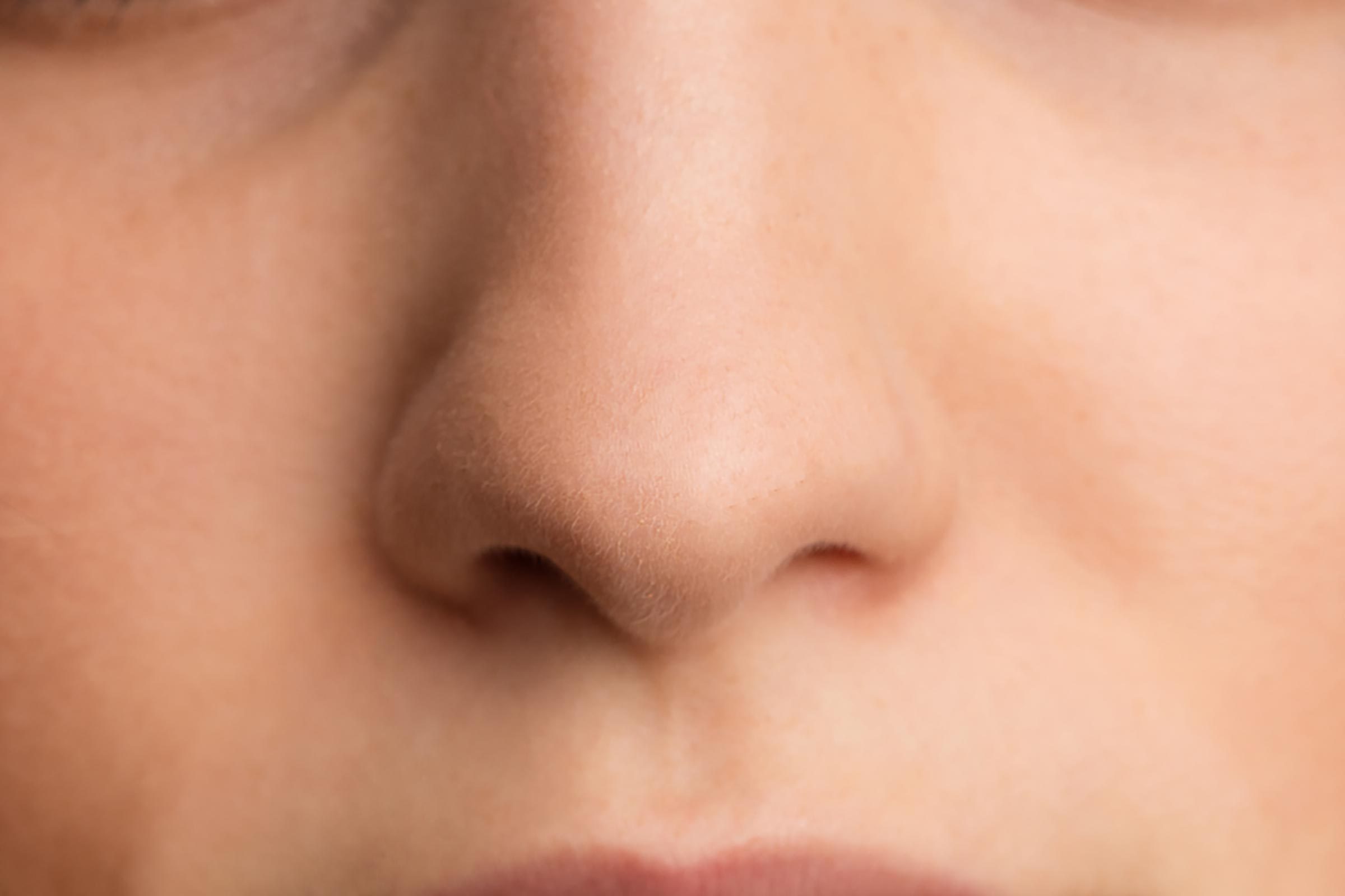 close up of a nose